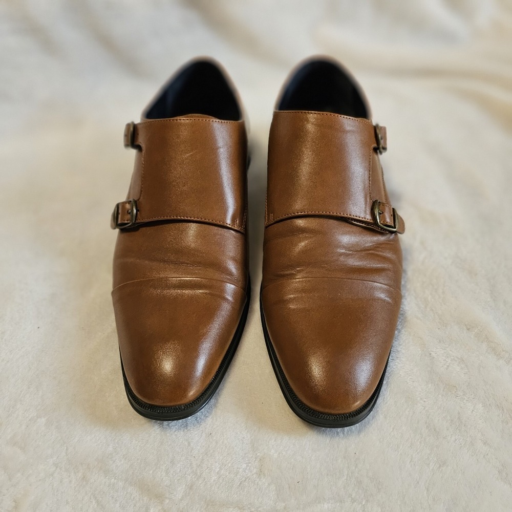 STEVE MADDEN MEN'S Brown TEON MONK-STRAP Loafers Size 9.5